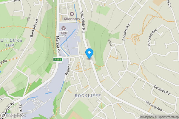 Map location for Land At Greenhill Garage, 109 Rochdale Road, Bacup, OL13 9NS