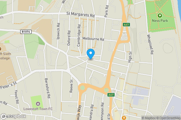 Map location for First and Last Dove Street, Lowestoft, Suffolk, NR32 1SZ