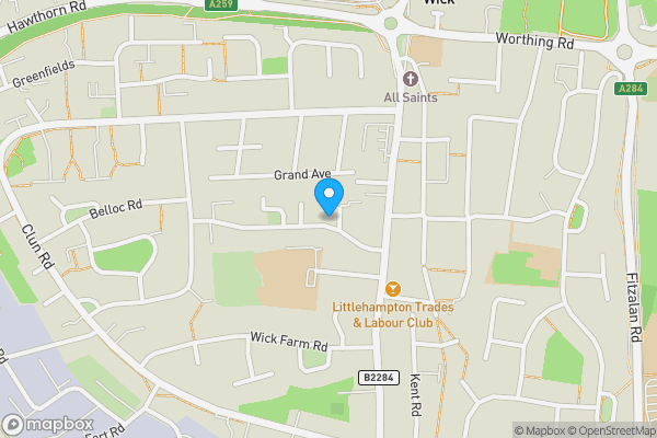 Map location for Garage at 17 West Way, Wick, Littlehampton, West Sussex, BN17 7LY