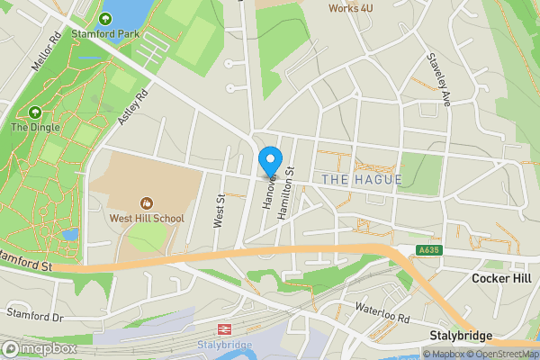 Map location for Hanover Street, Stalybridge, Cheshire, SK15 1LR