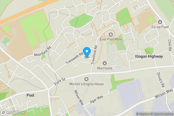 Map location for Tangye Road, Redruth, TR15 3PA