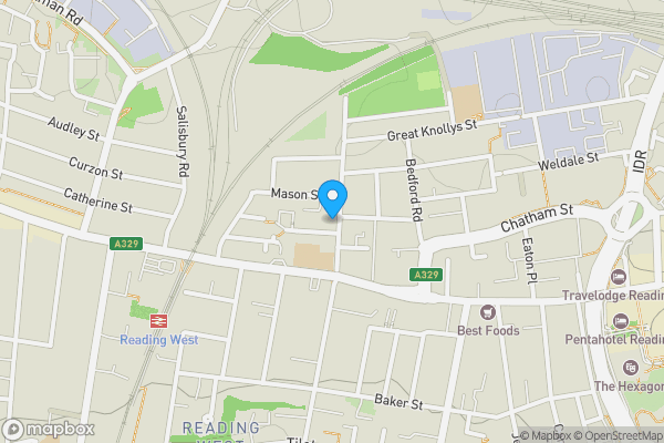 Map location for Flat 1, 22 George Street, Reading, Berkshire, RG1 7NT