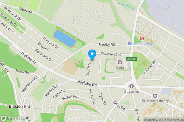 Map location for 42 Challis Street, Birkenhead, Merseyside, CH41 7DH