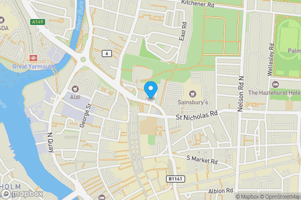 Map location for 12/13 Priory Plain, Great Yarmouth, Norfolk NR30 1NQ