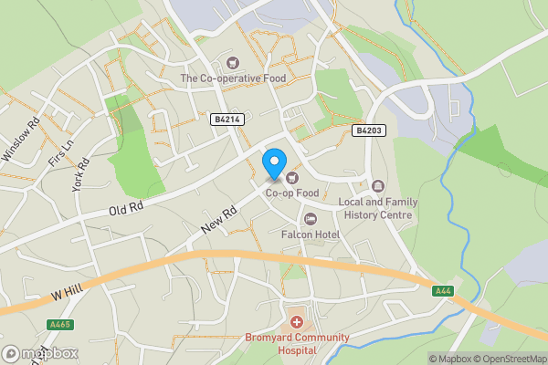 Map location for 27A, High Street, Bromyard, Herefordshire, HR7 4AA