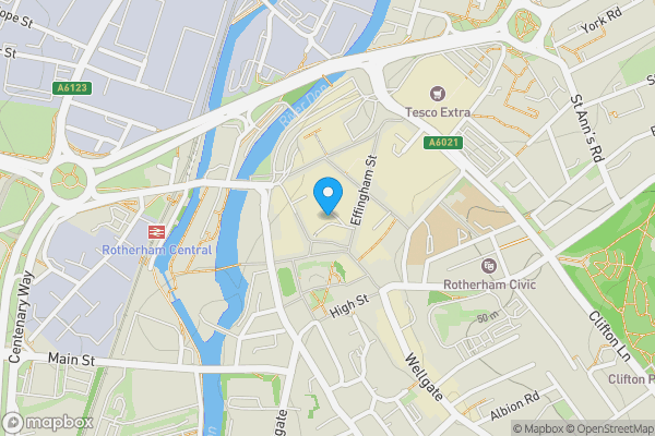Map location for 2 Red Lion Yard, Rotherham, South Yorkshire S60 1PN