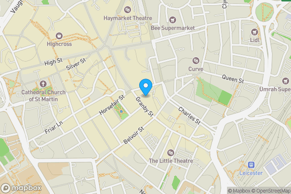 Map location for 4 Granby Place, Leicester, LE1 1DF