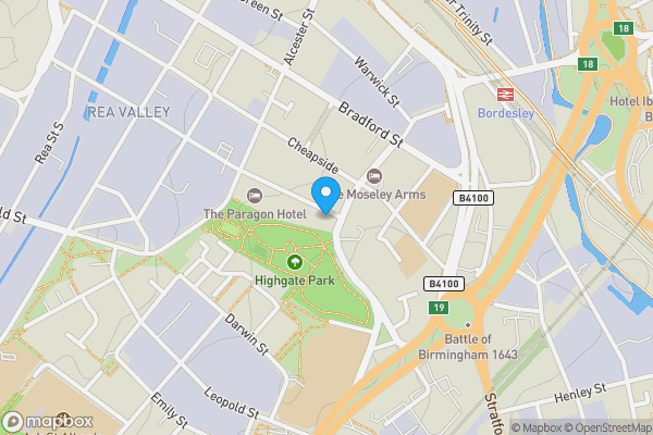 Map location for Clearys Public House 127-128 Moseley Street, Digbeth, Birmingham, West Midlands, B12 0RY