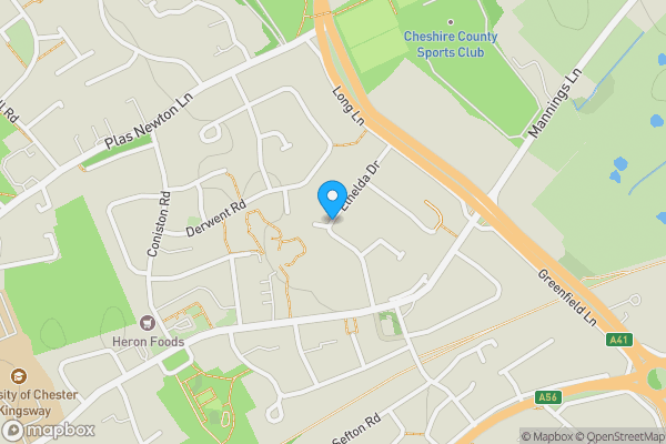 Map location for Ethelda Drive, Chester, Cheshire, CH2 2PJ