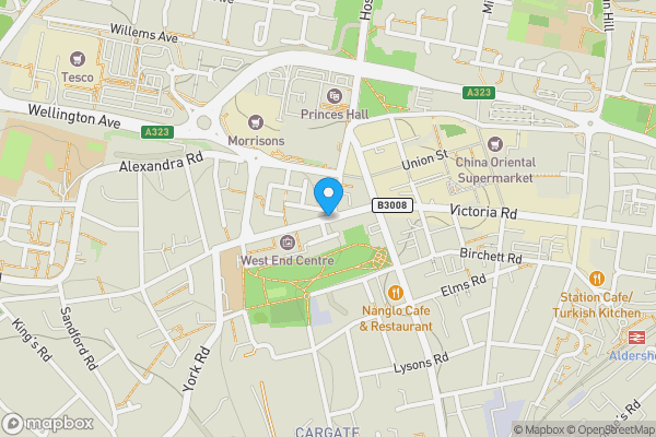 Map location for Suite 8 Wesley Chambers, Queens Road, Aldershot, Hampshire, GU11 3JD