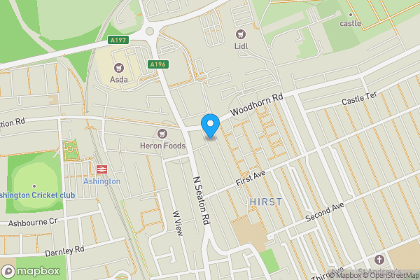 Map location for 12 Myrtle Street, Ashington, Northumberland, NE63 0AP