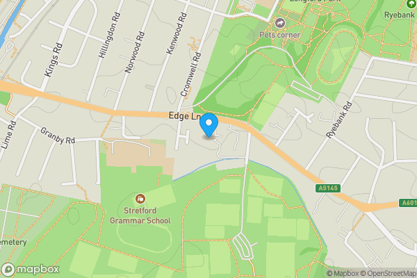 Map location for Flat 35, The Hawthorns, Edge Lane, Stretford, M32 8QA