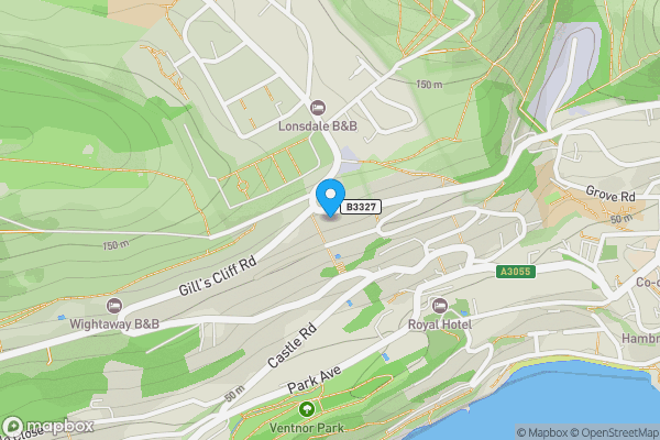 Map location for 45 Ocean View Road, Ventnor, Isle Of Wight, PO38 1DH