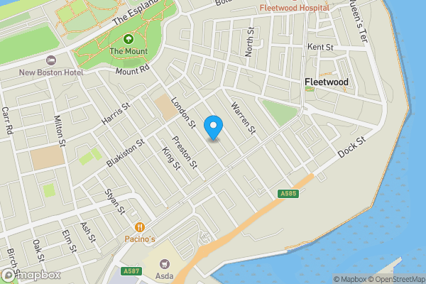 Map location for 50 London Street, Fleetwood, Lancashire, FY7 6JY
