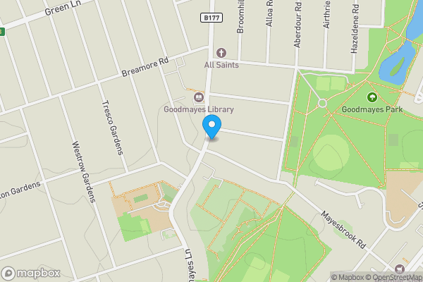 Map location for 99 - 109, Goodmayes Lane, Ilford, Redbridge, IG3 9PL