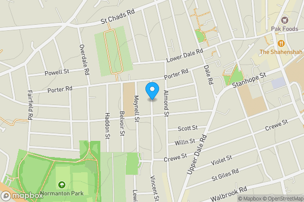 Map location for Stanton Street, DERBY, Derbyshire, DE23 6ND