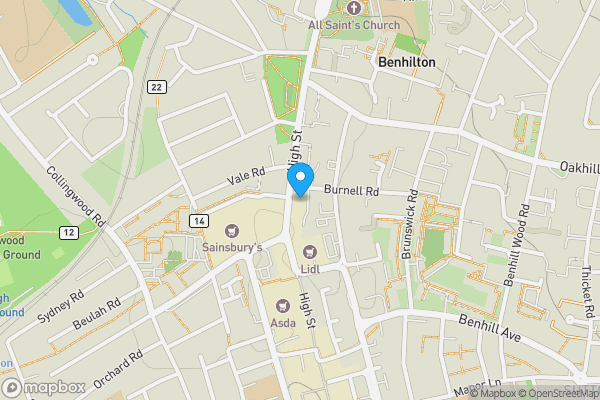 Map location for 304A High Street, Sutton, Surrey, SM1 1PQ