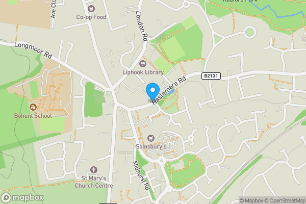 Map location for Haslemere Road, Liphook, Hampshire, GU30 7AL