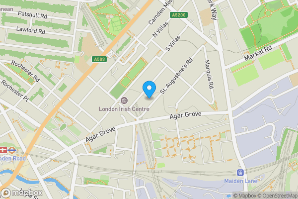 Map location for Flat B Olive Green, 13 St Augustine's Road, Camden, London, NW1 9RL