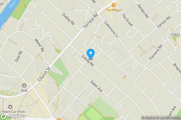 Map location for Land adjacent to, 1, Montague Close, WALTON-ON-THAMES, Surrey, KT12 2NF