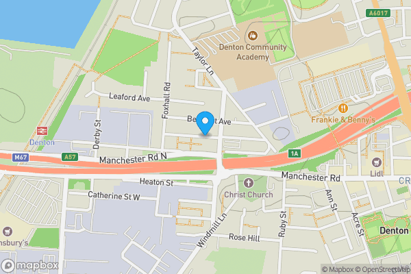 Map location for Grosvenor Street, Denton, Manchester, M34 3GA, Denton, Manchester