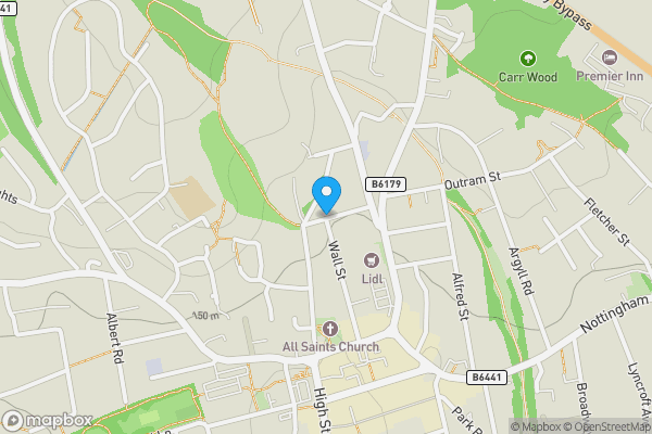 Map location for Wood Street, RIPLEY, Derbyshire, DE5 3DD