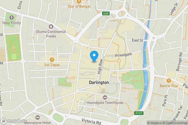 Map location for 26 High Row, Darlington, County Durham, DL3 7QW