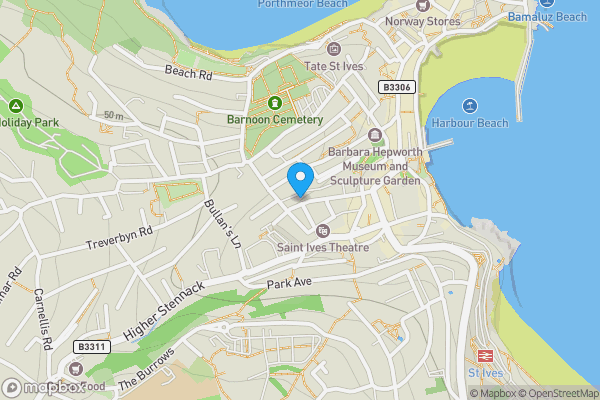Map location for 33 Bedford Road, St. Ives, Cornwall, TR26 1SP TR26 1SP