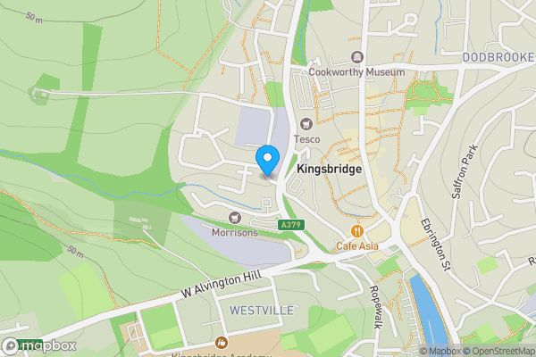 Map location for Land and buildings to the north east of Union Road, Kingsbridge, Devon TQ7 1EF