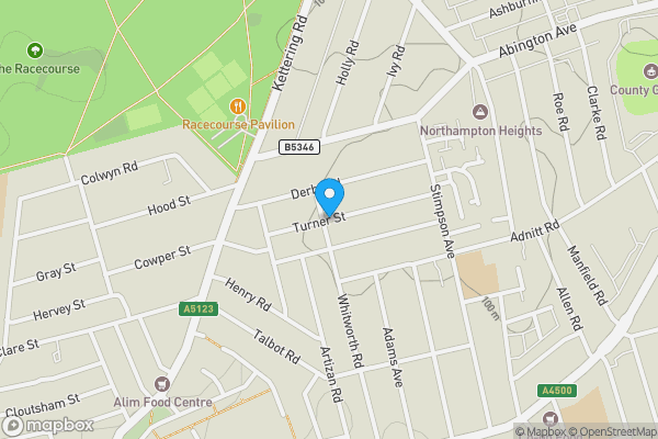 Map location for Turner Street, NORTHAMPTON, Northamptonshire, NN1 4JJ