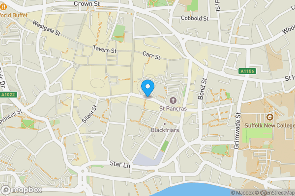 Map location for 40/40a Tacket Street, Ipswich, Suffolk IP4 1BA