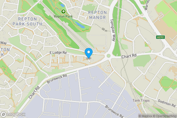 Map location for East Lodge Road, Ashford, Kent, TN23 3DQ