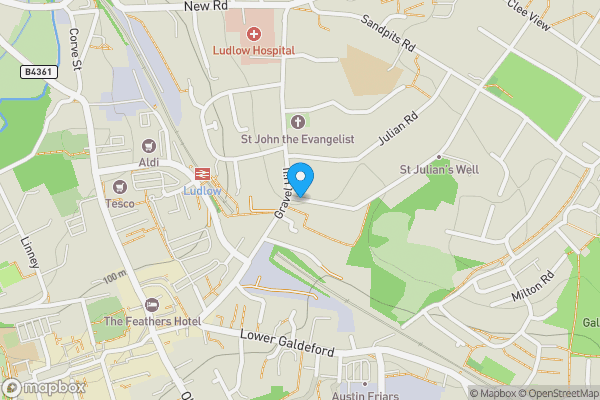 Map location for Mary Grove Villa, St. Julians Avenue, Ludlow, Shropshire SY8 1ET