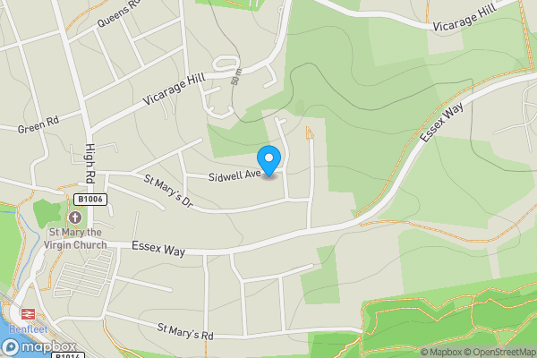 Map location for 50 Sidwell Avenue, Benfleet, Essex, SS7 1LF
