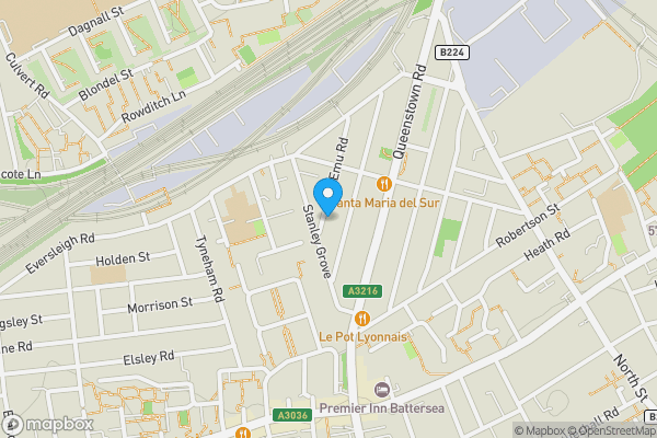 Map location for Flat A, 51, Emu Road, London, SW8 3PQ
