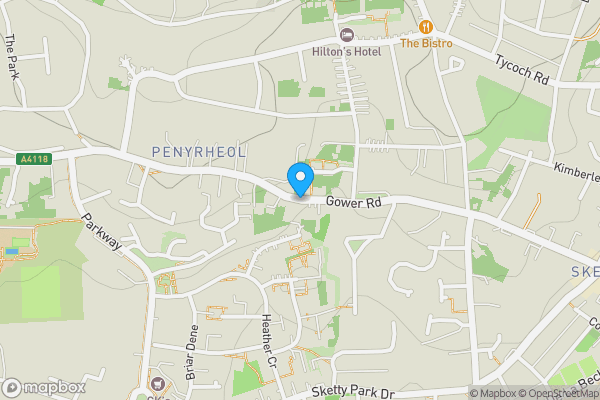 Map location for Gower Road, Sketty, Swansea, West Glamorgan, SA2 9JH