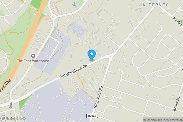 Map location for 34 Old Wareham Road, Poole, Dorset, BH12 4QR