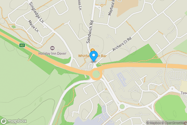 Map location for Sandwich Road, Dover, Kent, CT16 3LF