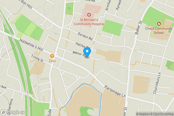 Map location for Land to the Side of 65 Manor Road, Enfield, Middlesex, EN2 0AN