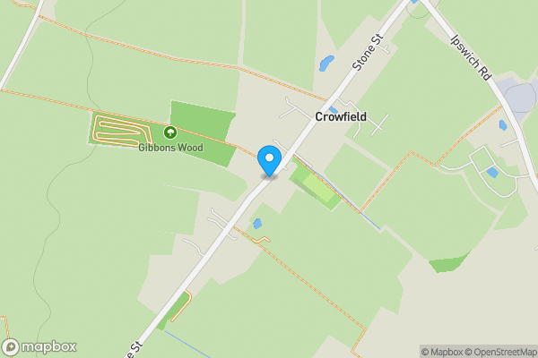 Map location for Crowfield Baptist Church and Hall, Stone Street, Crowfield, Suffolk, IP6 9SZ