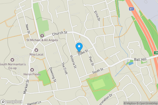 Map location for Albert Street, ALFRETON, Derbyshire, DE55 2DB