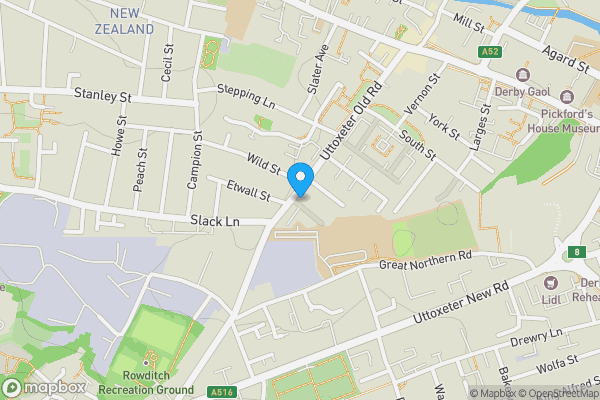 Map location for 49 Uttoxeter Old Road, Derby, DE1 1GE
