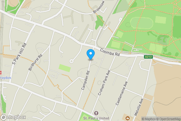 Map location for Campden Road, SOUTH CROYDON, Surrey, CR2 7EP