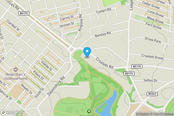 Map location for Flat 2 Princes Court, 6 Croxteth Road, Liverpool L8 3UJ