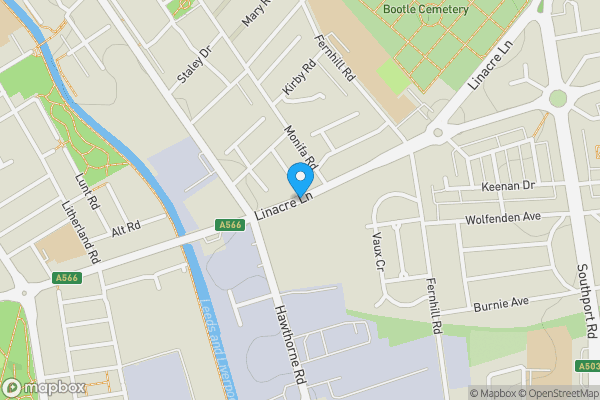 Map location for Linacre Lane, Bootle, L20