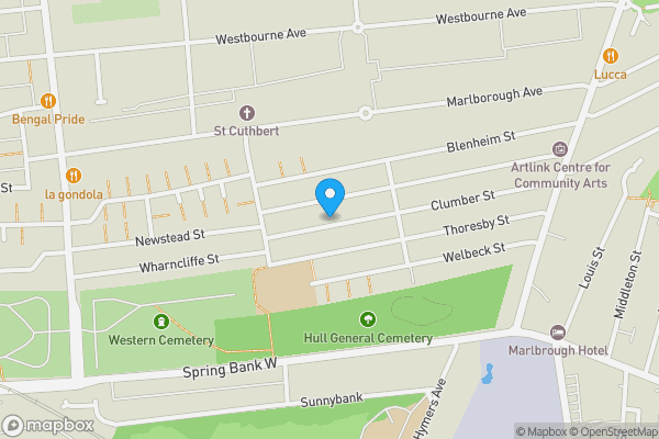 Map location for 146 Clumber Street, Hull, East Yorkshire, HU5 3RN