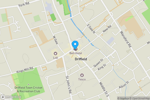 Map location for Bell & Spa Hotel, 46 Market Place, Driffield, YO25 6AN