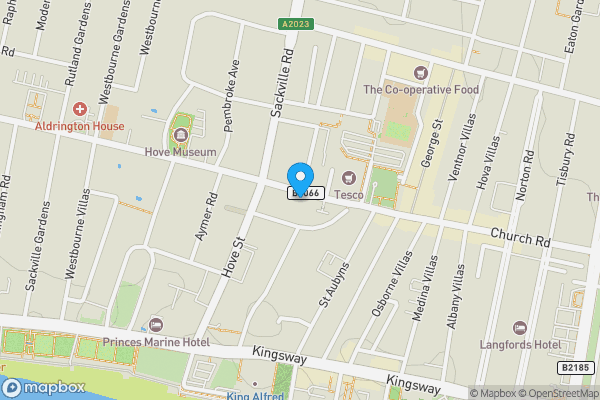 Map location for Flat 6, 192 Church Road, Hove, BN3 2DJ