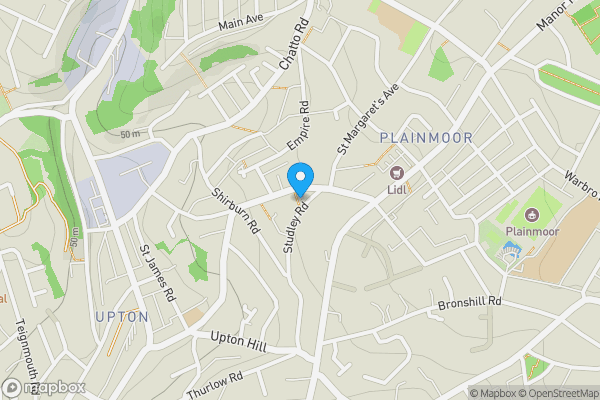 Map location for 36 Studley Road, Torquay, Devon, TQ1 3JN TQ1 3JN
