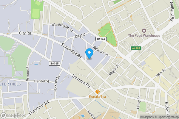 Map location for Unit 317, Sunbridge Halls, 178 Sunbridge Road, Bradford, West Yorkshire, BD1
